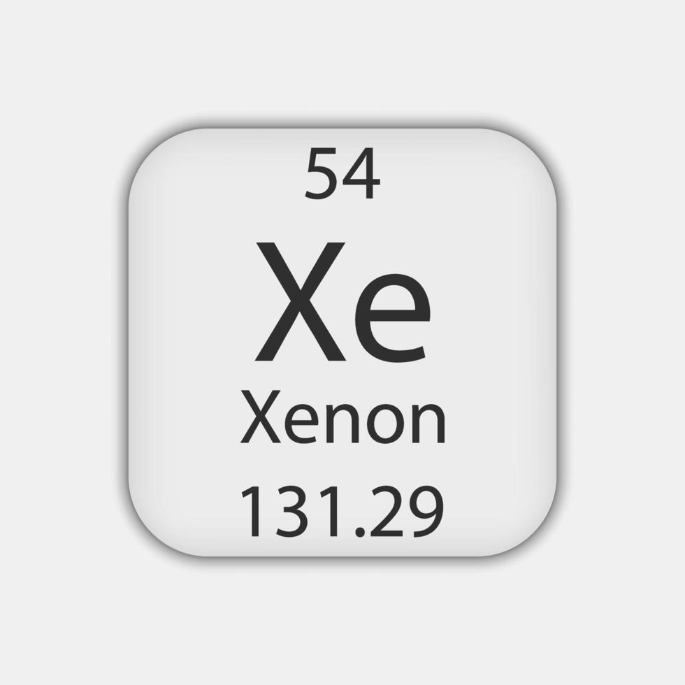 Xenon symbol. Chemical element of the periodic table. Vector illustration.