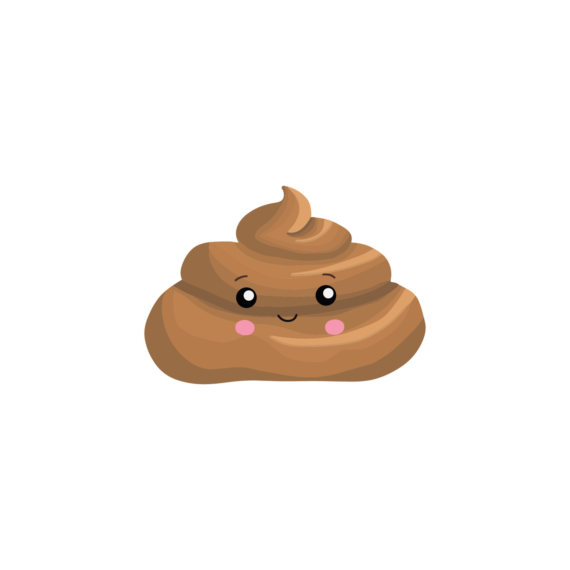 Brown poop illustration. Pile of dog poo in flat cartoon style isolated