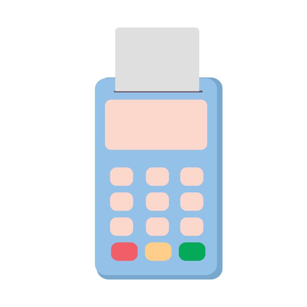Isolated pos terminal on white background. Payment terminal for credit cards. Shopping, purchase and banking. vector