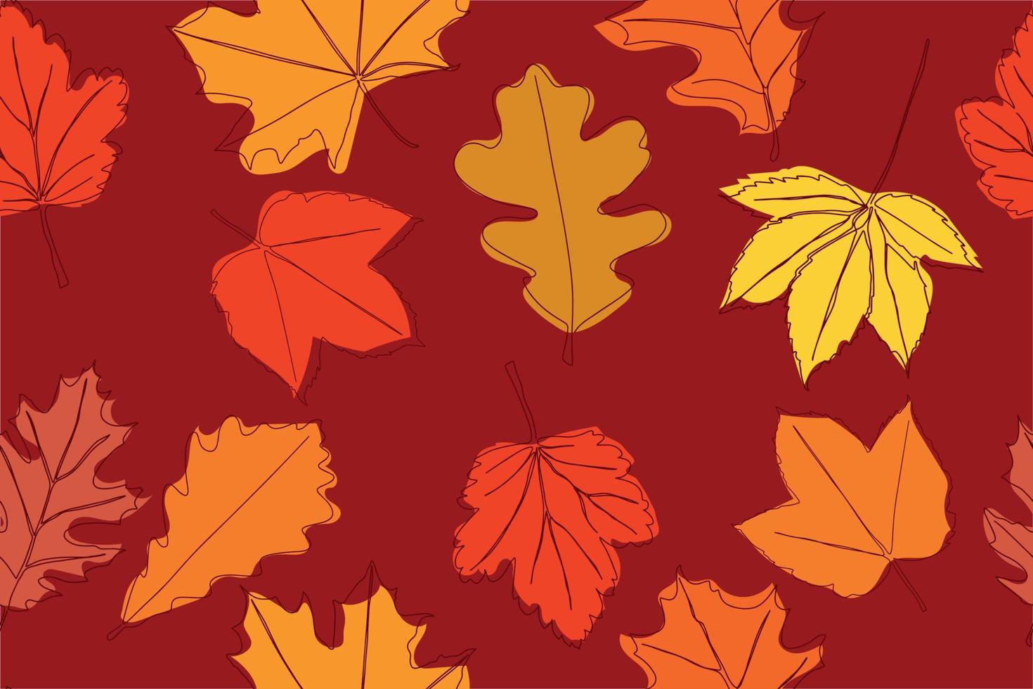 Seamless pattern of autumn leaves.Vector illustration. vector