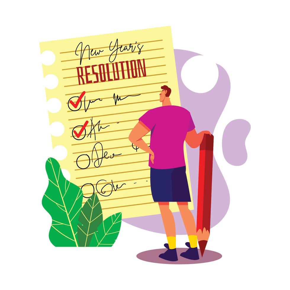 Making New Year's Resolution List vector