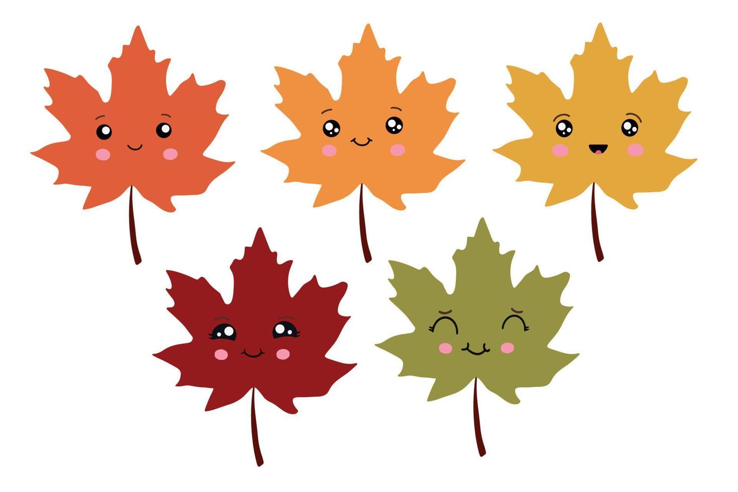 Bright autumn leaf. Cartoon style. Vector design.