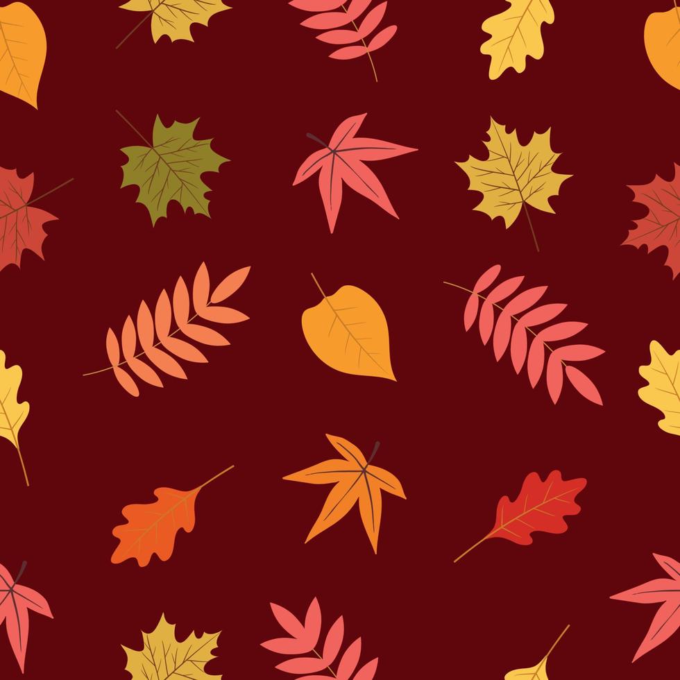 patrón sin fisuras de la ilustración de leaves.vector otoño. vector