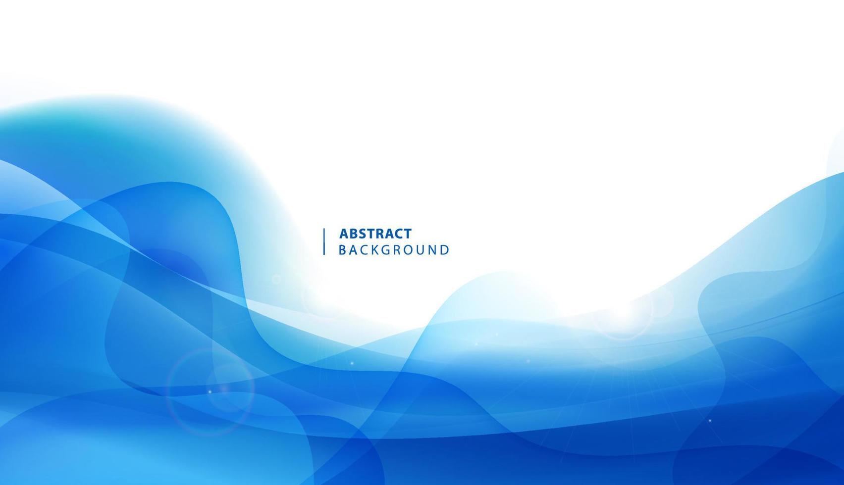 Vector wavy abstract geometric background, blue flow hoizontal banner. Trendy gradient shapes composition.