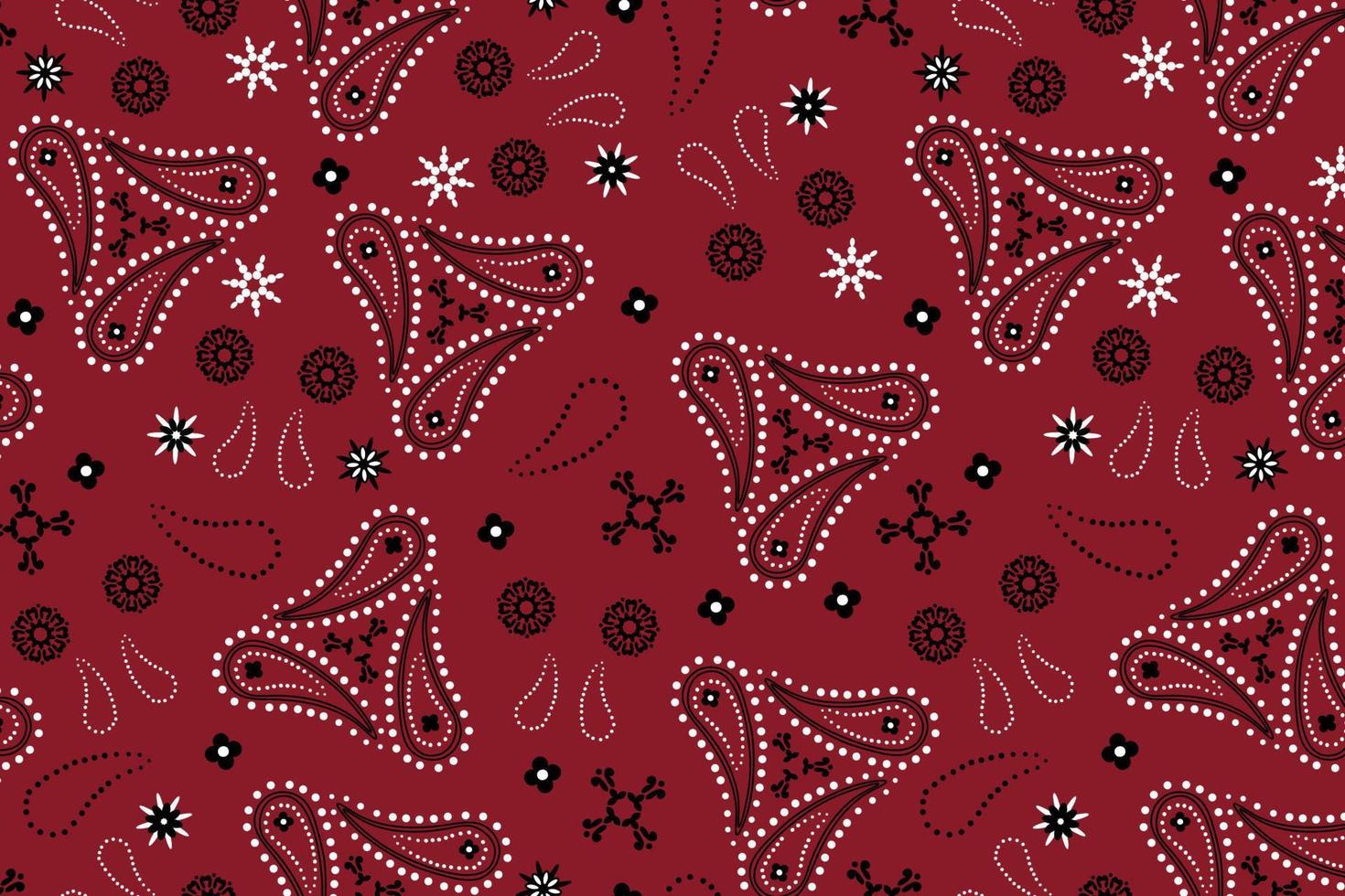 Seamless pattern based on an ornament with Paisley bandana print, bandana print, silk neckerchief for printing on fabric and paper vector