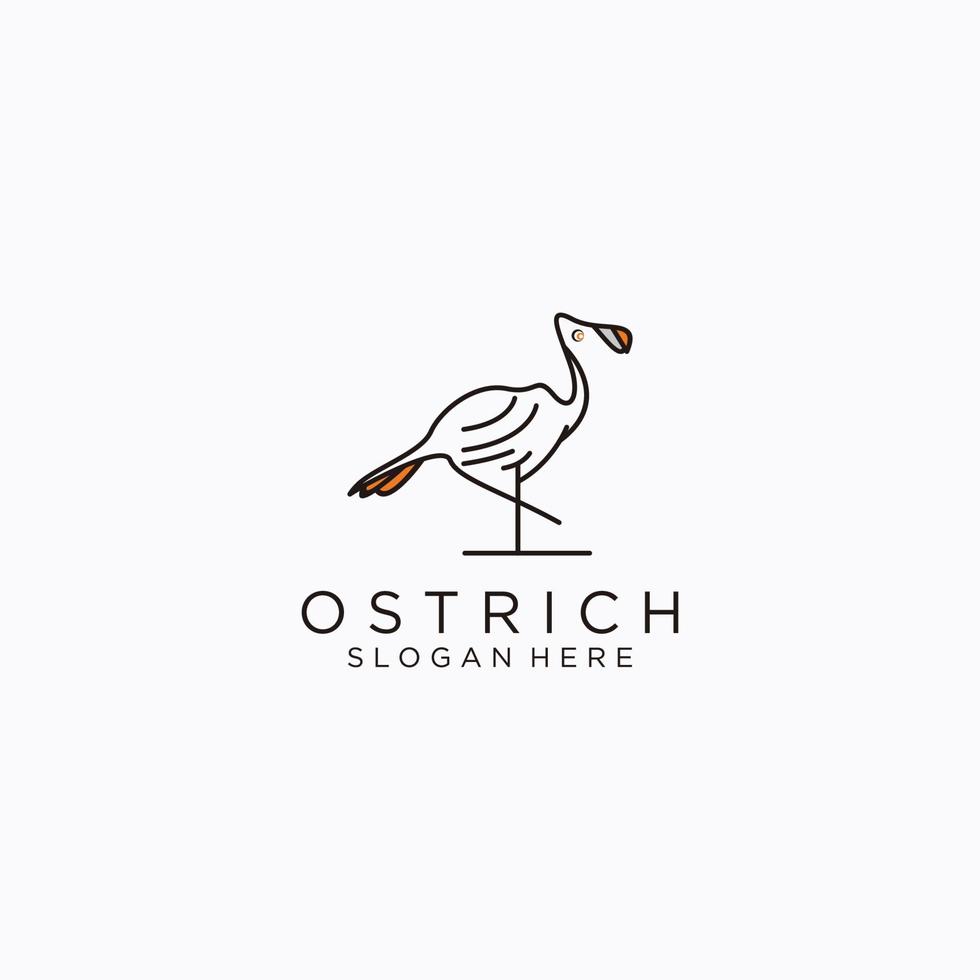 Ostrich logo icon design template flat vector