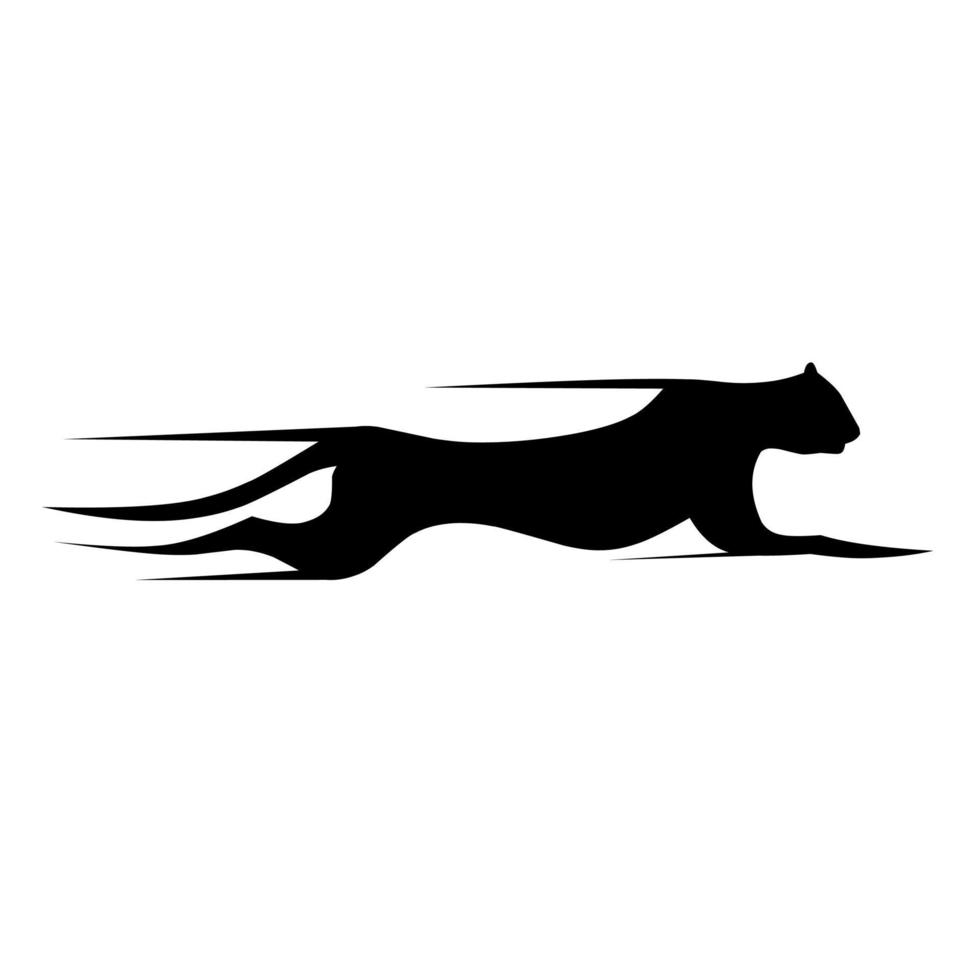 silueta vectorial de un guepardo corriendo. el animal más rápido del mundo corriendo para atrapar presas sobre fondo blanco. genial para logos sobre velocidad. vector