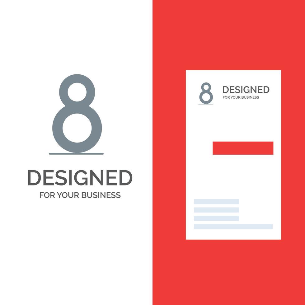 ocho 8 8 diseño de logotipo gris y plantilla de tarjeta de visita vector