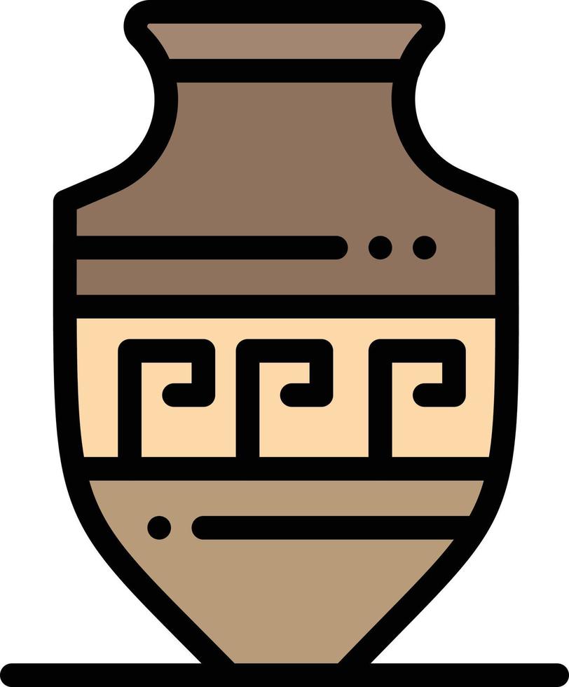 Amphora Ancient Jar Greece Jar  Flat Color Icon Vector icon banner Template