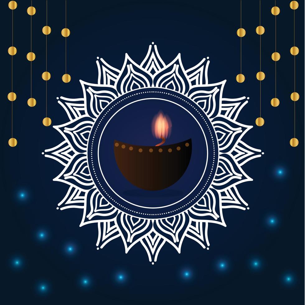 plantilla de diseño de arte feliz diwali vector