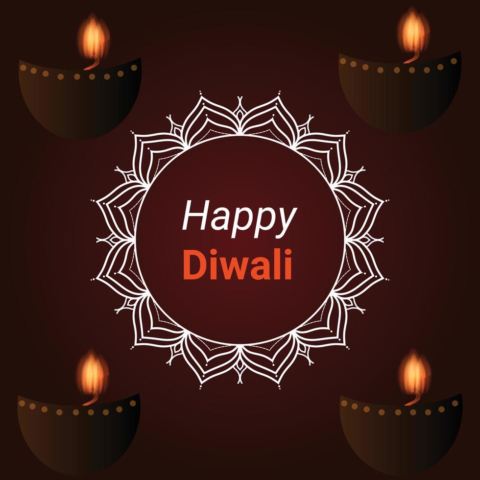 Happy Diwali art design template vector