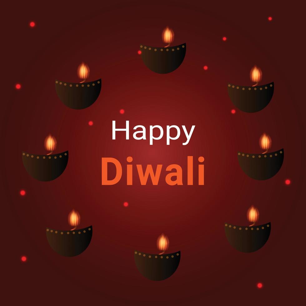 Happy Diwali art design template vector