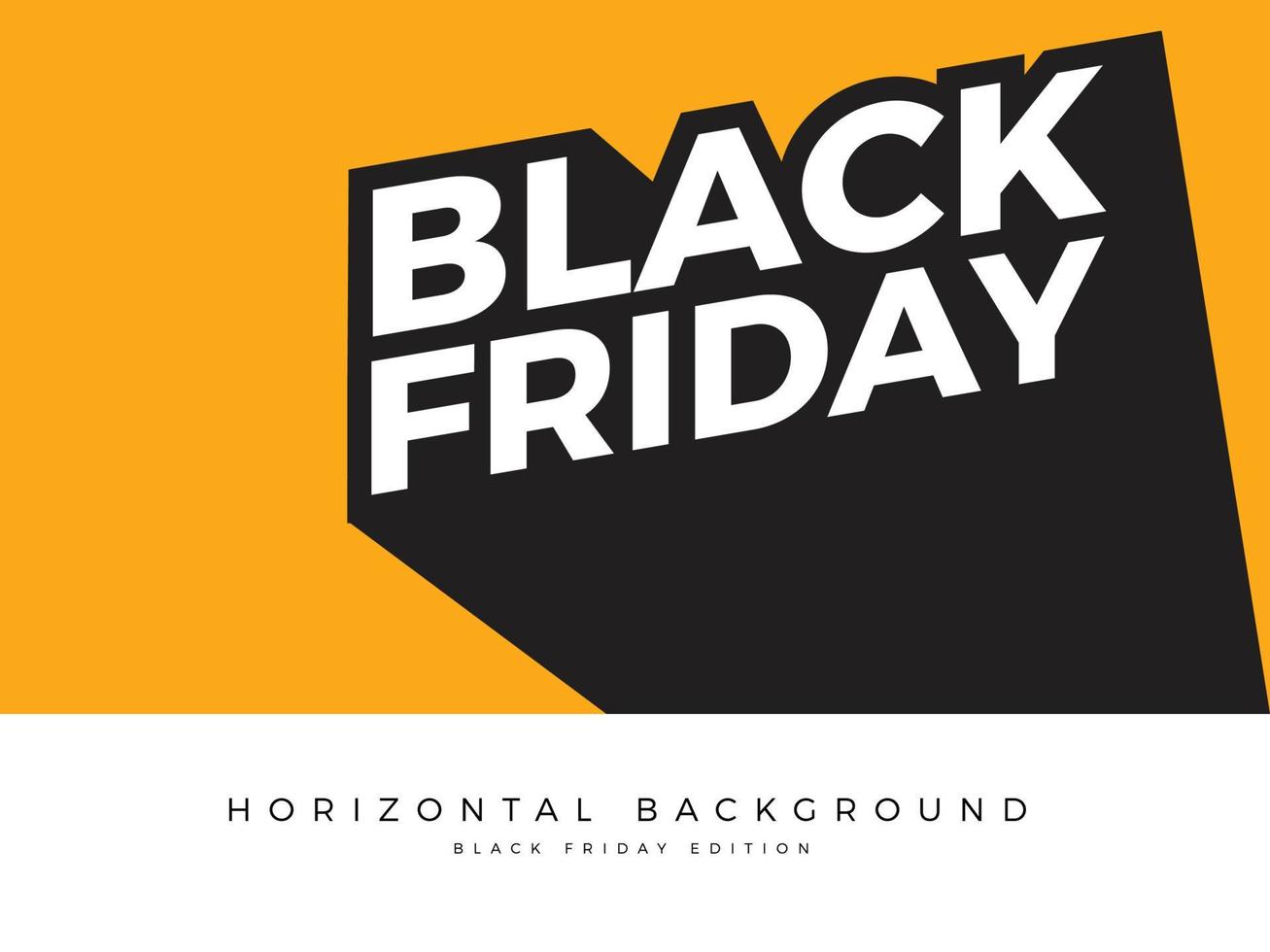 Black Friday Text in yellow background. Horizontal Background. vector