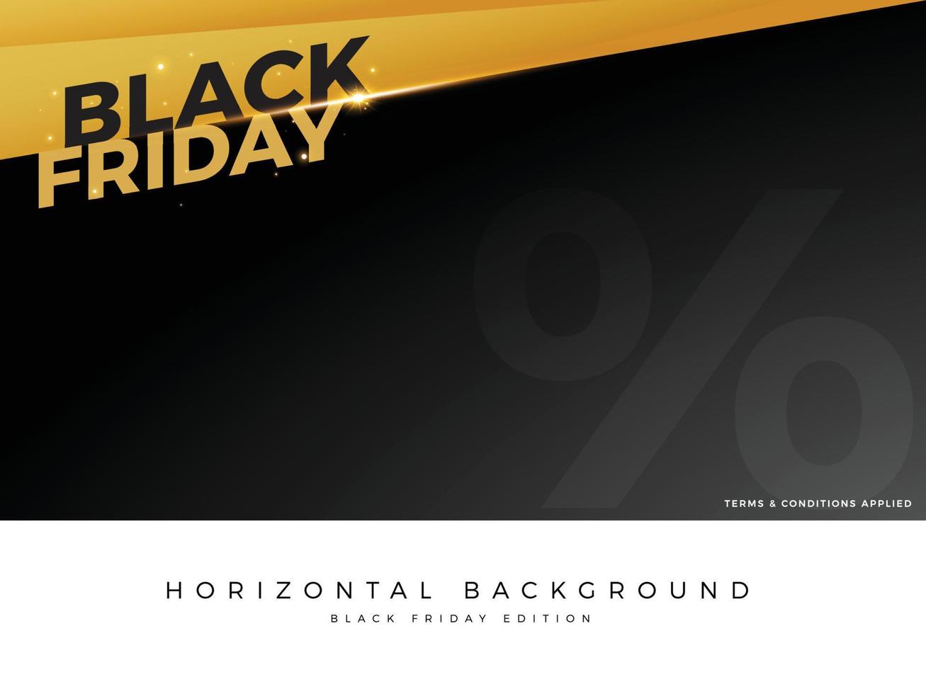 Black Friday text in italic style. Gold and Dark background. vector