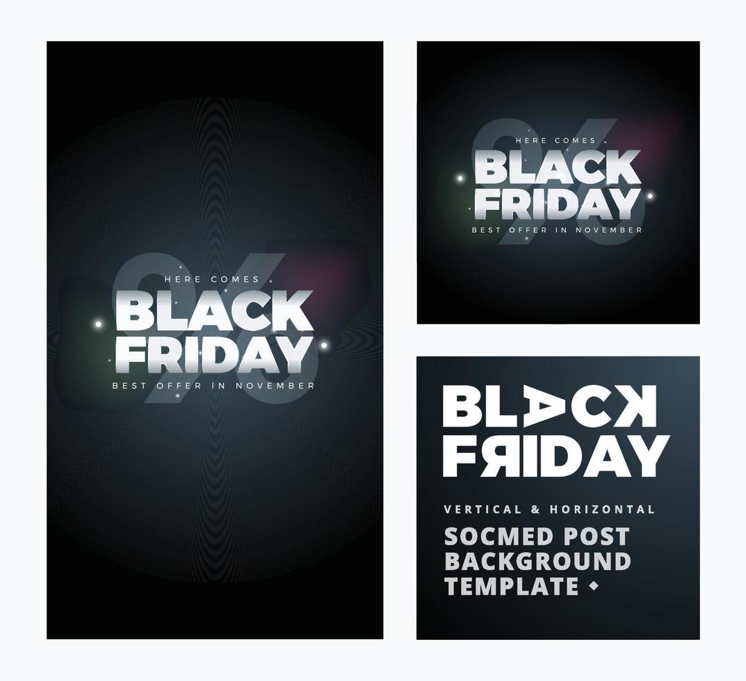 Elegant template of Black Friday in Vertical and square layout. vector