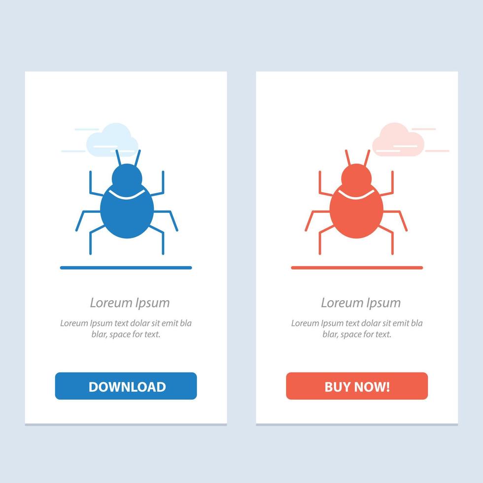 Bug Nature Virus Indian  Blue and Red Download and Buy Now web Widget Card Template vector