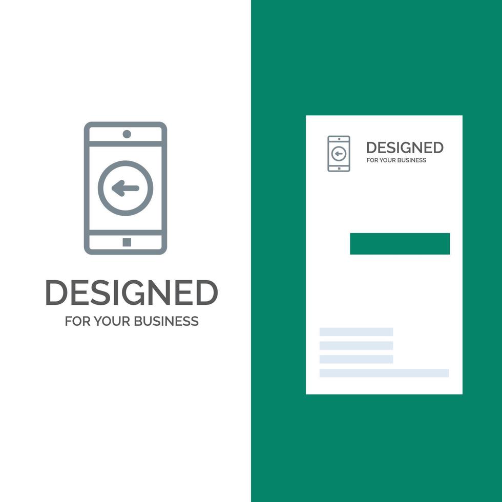 Application Mobile Mobile Application left Grey Logo Design and Business Card Template vector