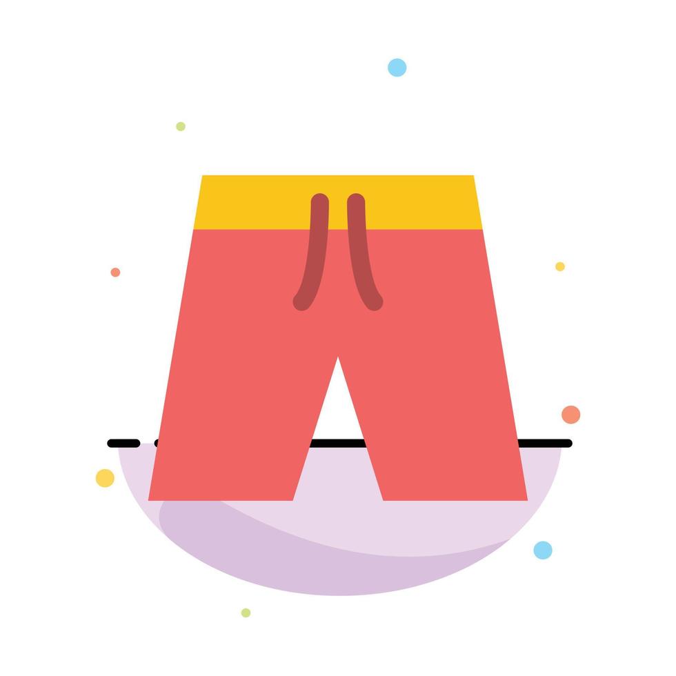 Beach Clothing Short Shorts Abstract Flat Color Icon Template vector