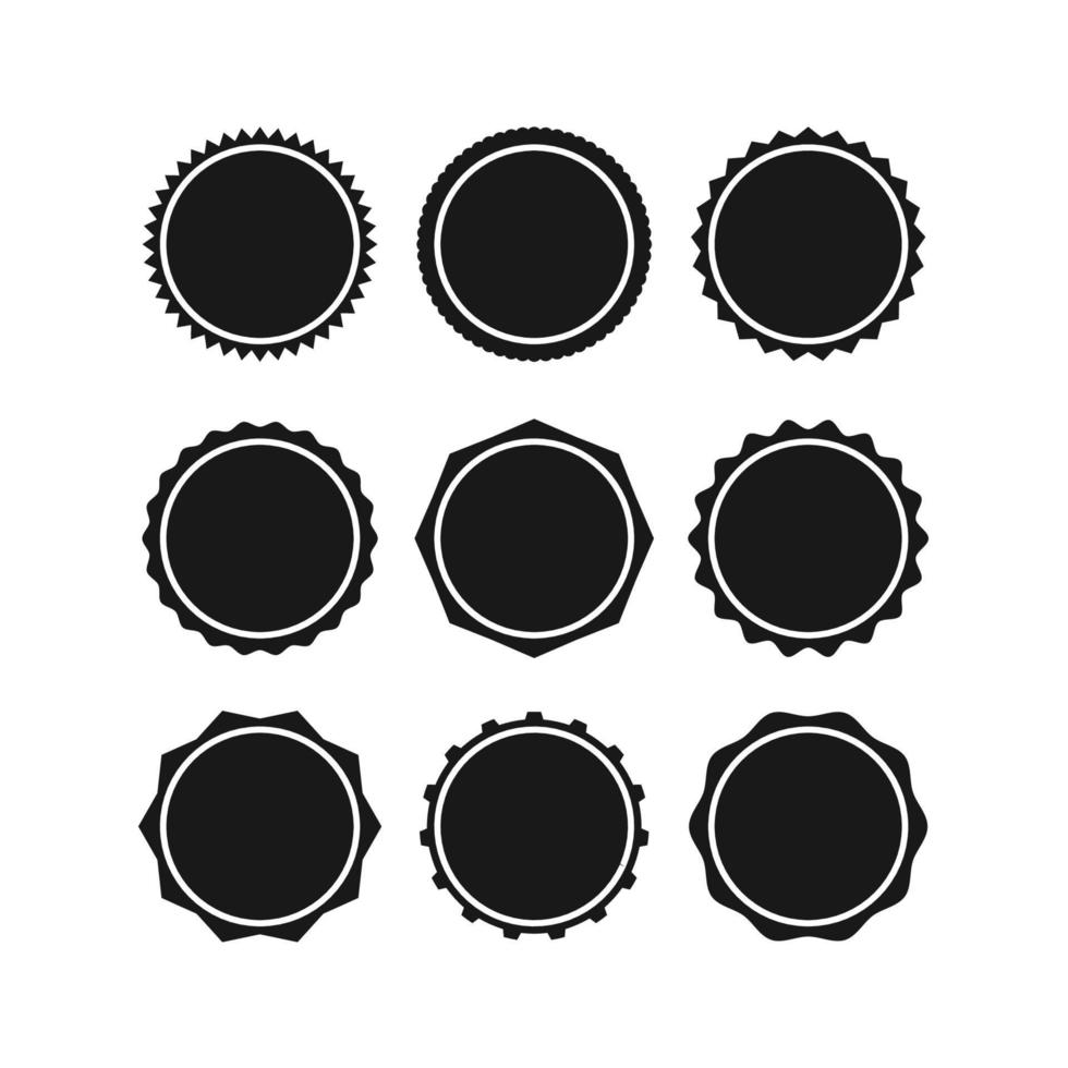 set of black round logo badges vector illustration