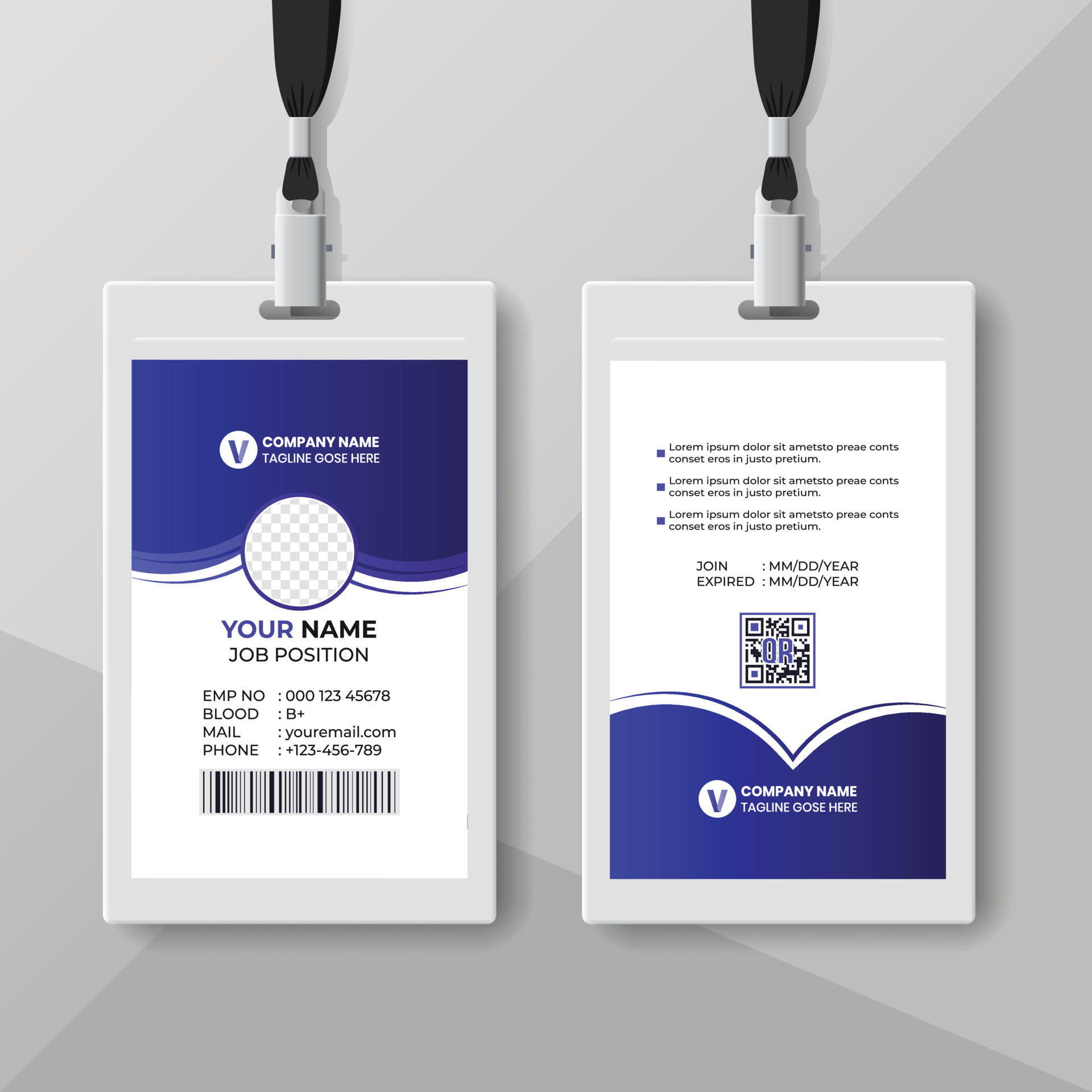Modern Identity Employee Abstract professional, corporate office Id