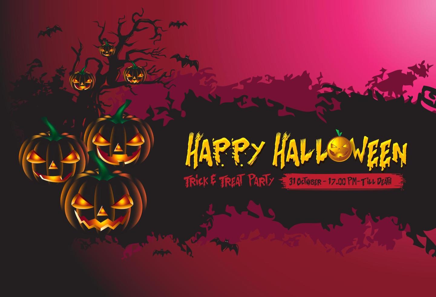 Happy Halloween fun party celebration background design. Halloween elements, Halloween Night vector