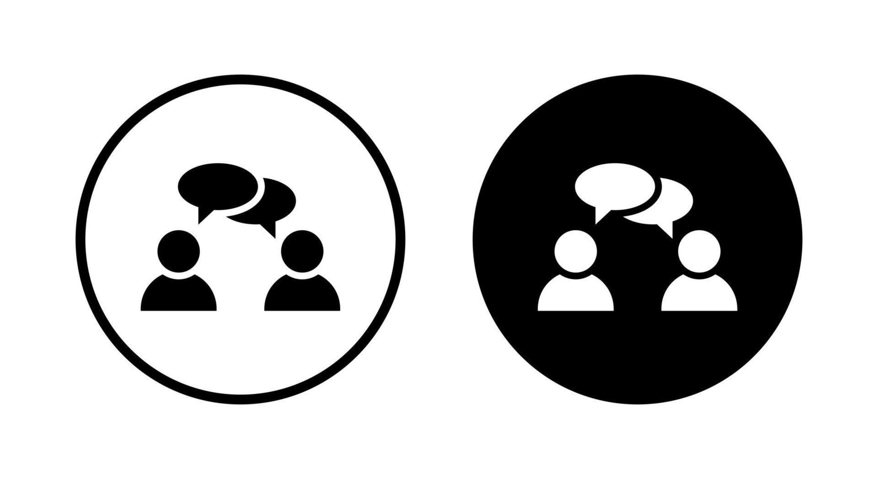 Talk people icon vector in clipart concept. Conversation sign symbol