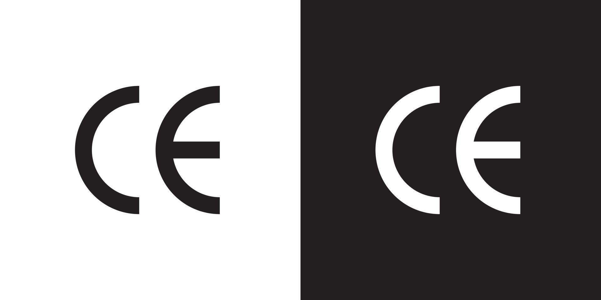 CE marking icon vector in clipart concept