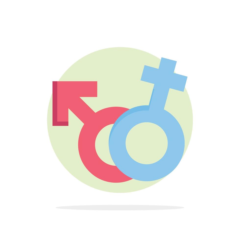 Gender Symbol Male Female Abstract Circle Background Flat color Icon vector