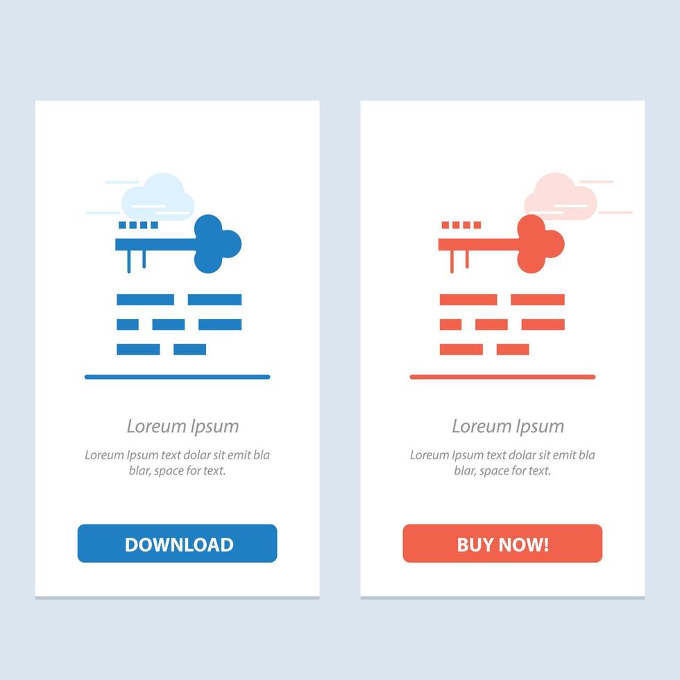 Key Lock Layout Login  Blue and Red Download and Buy Now web Widget Card Template vector