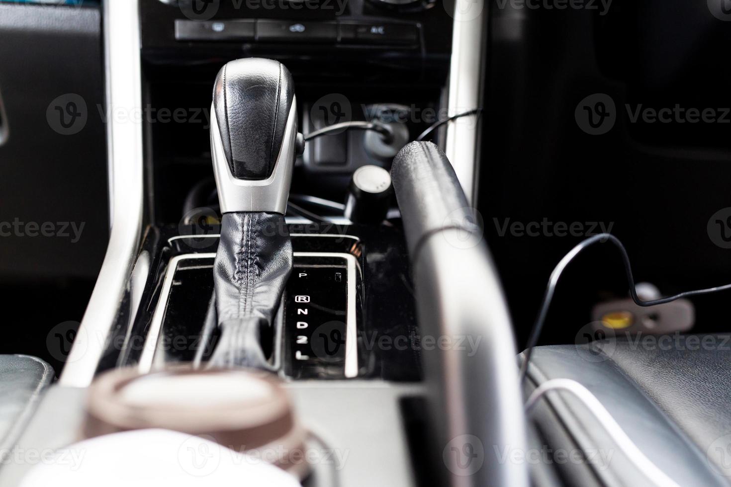 Automatic transmission in modern sports cars Elegant and expensive concept photo