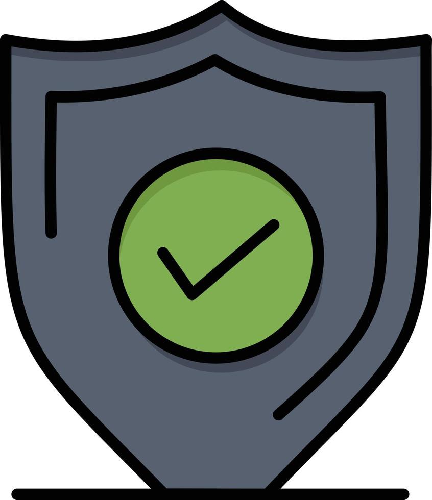 Confirm Protection Security Secure  Flat Color Icon Vector icon banner Template