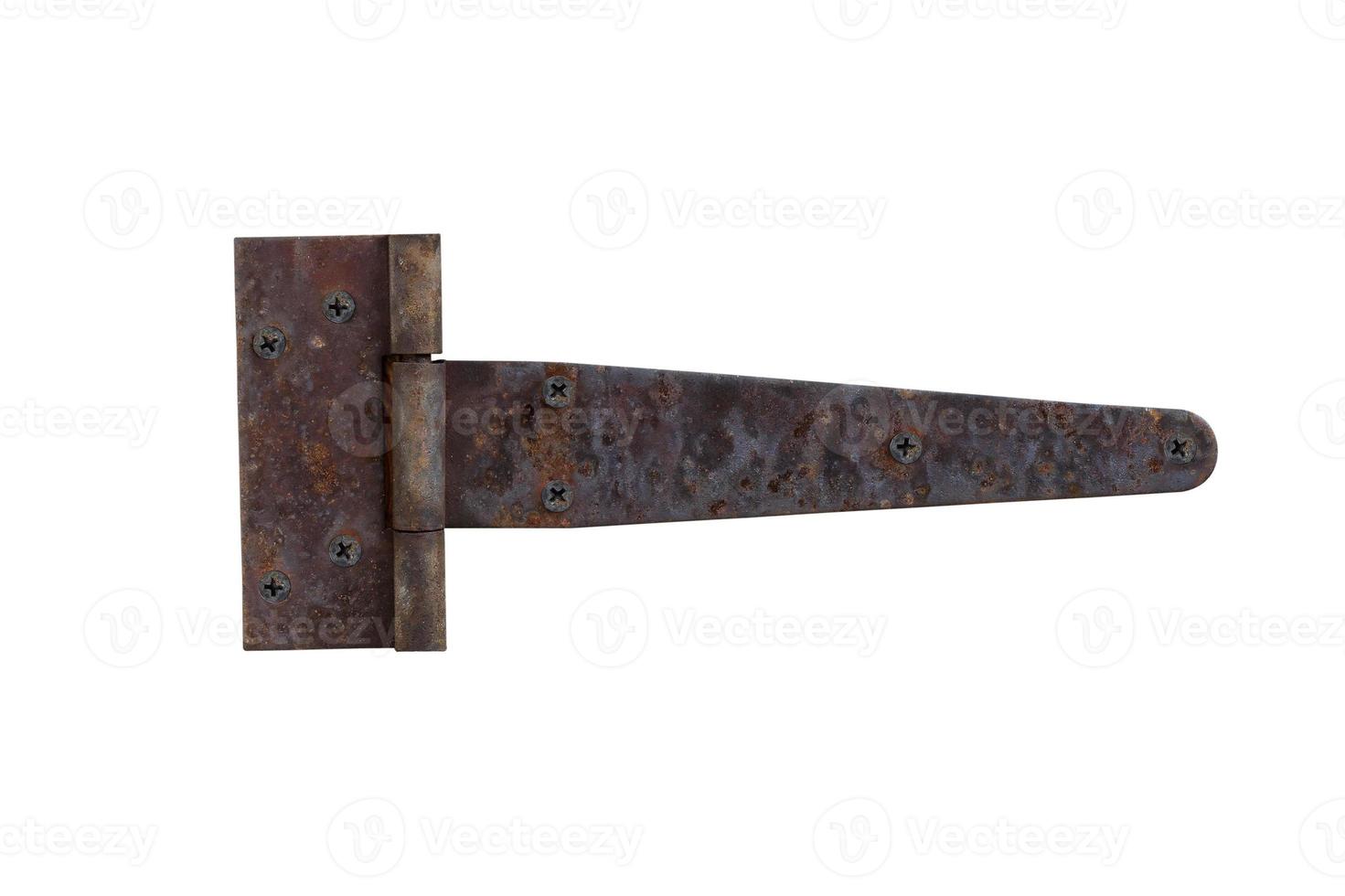 rusty metal door hinge. Door hinge isolated on white background photo