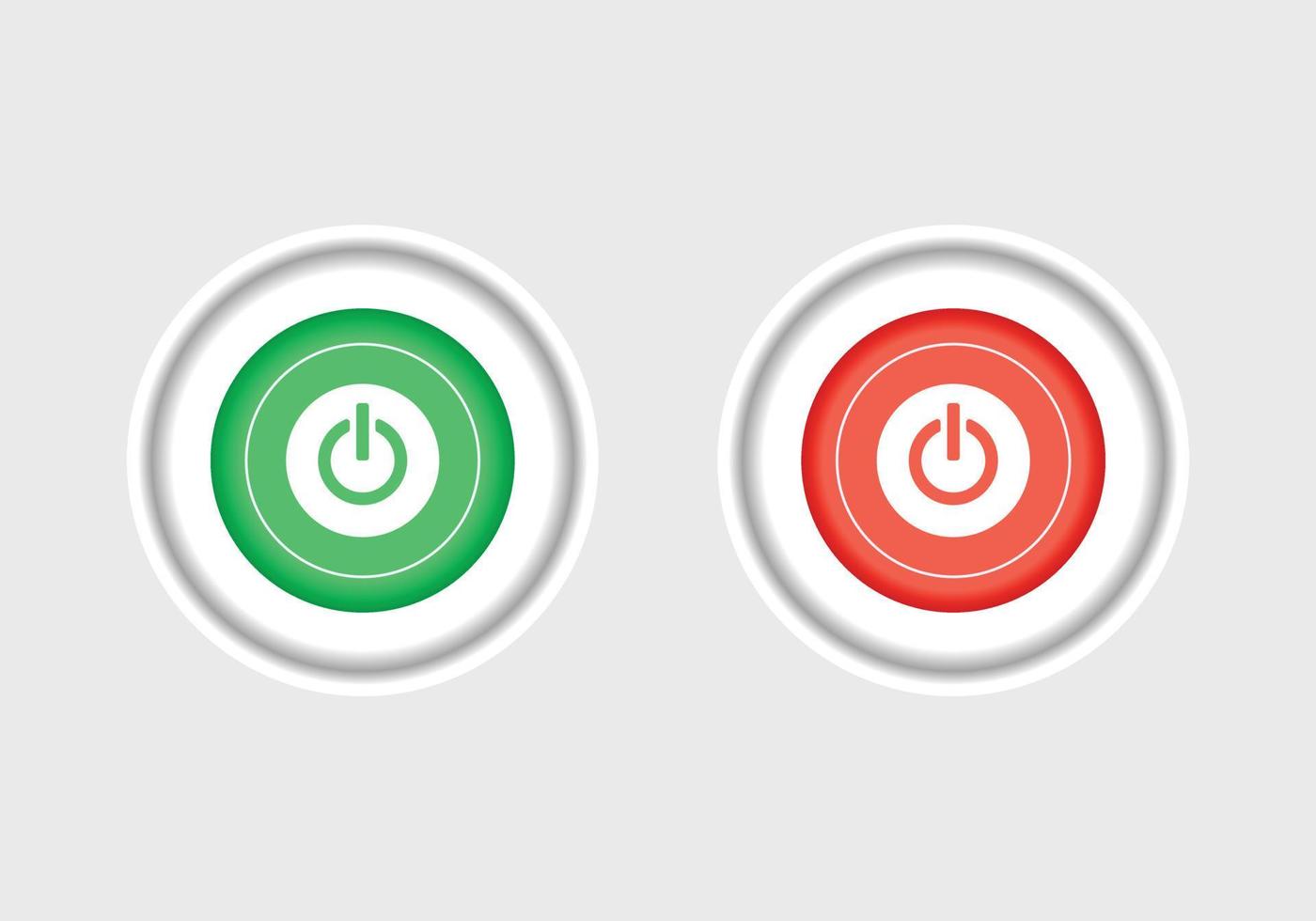 On and off push buttons icon red and green. On-Off switch symbol, the power button, standby mode pictogram vector