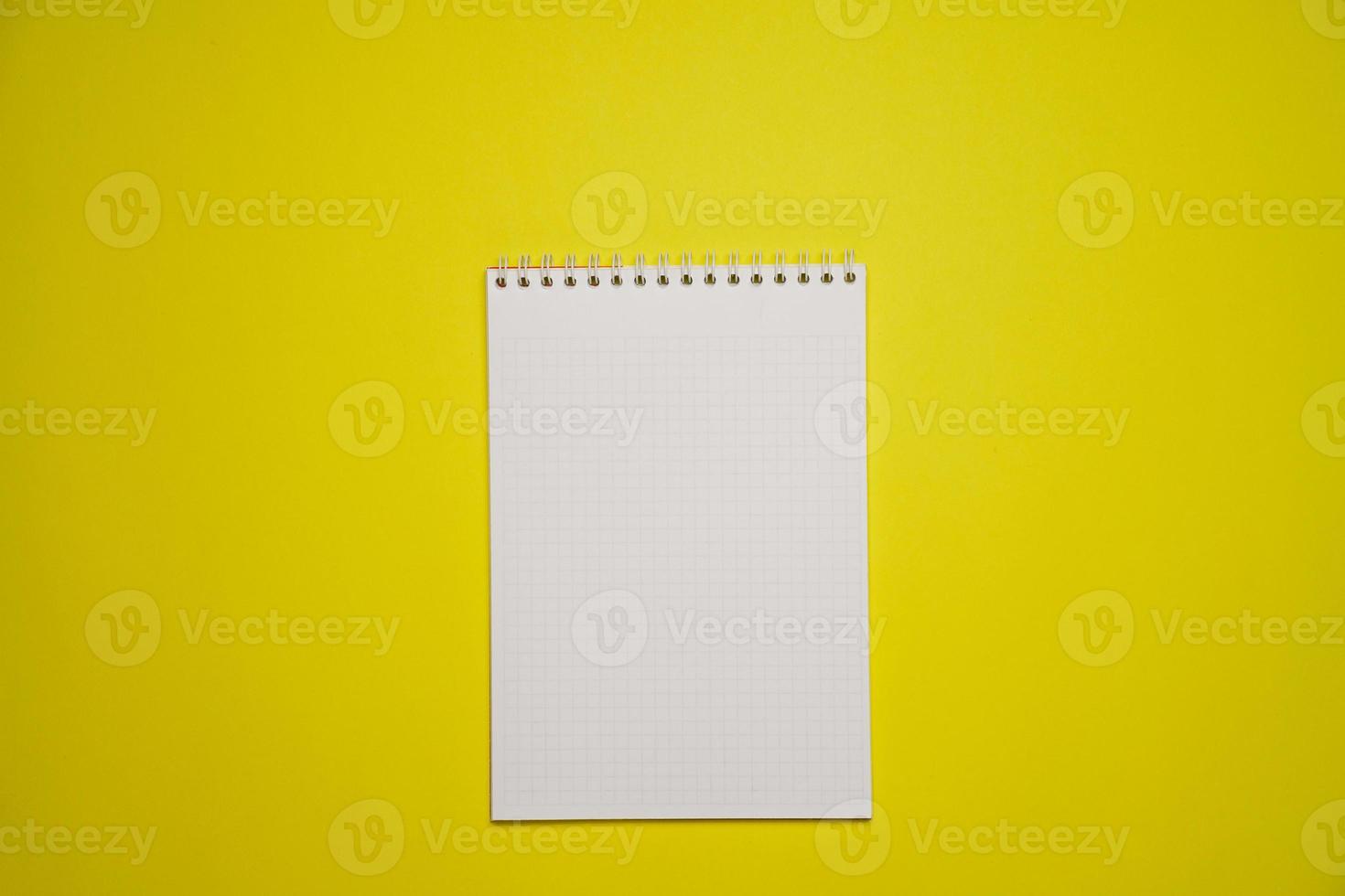 Notebook mockup with blank white blank for design and advertising. Notepad photo