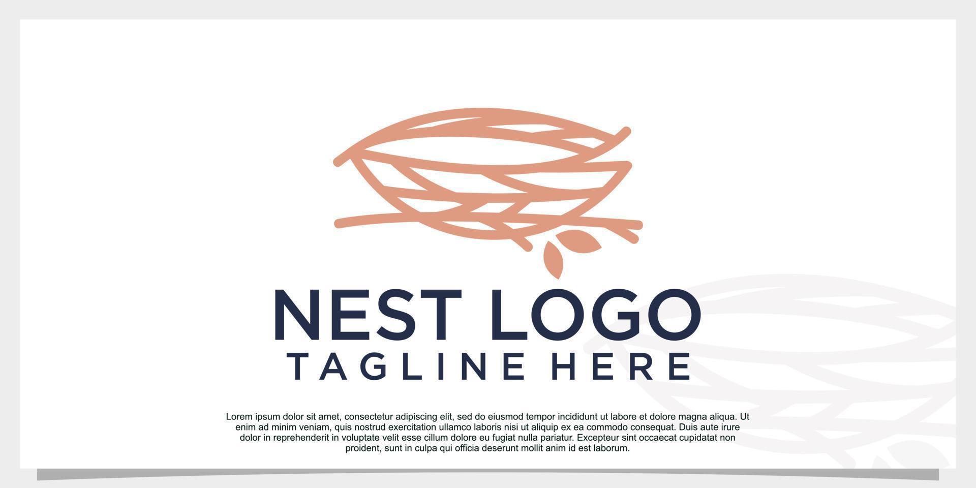 birds nest logo design vector with creative concept