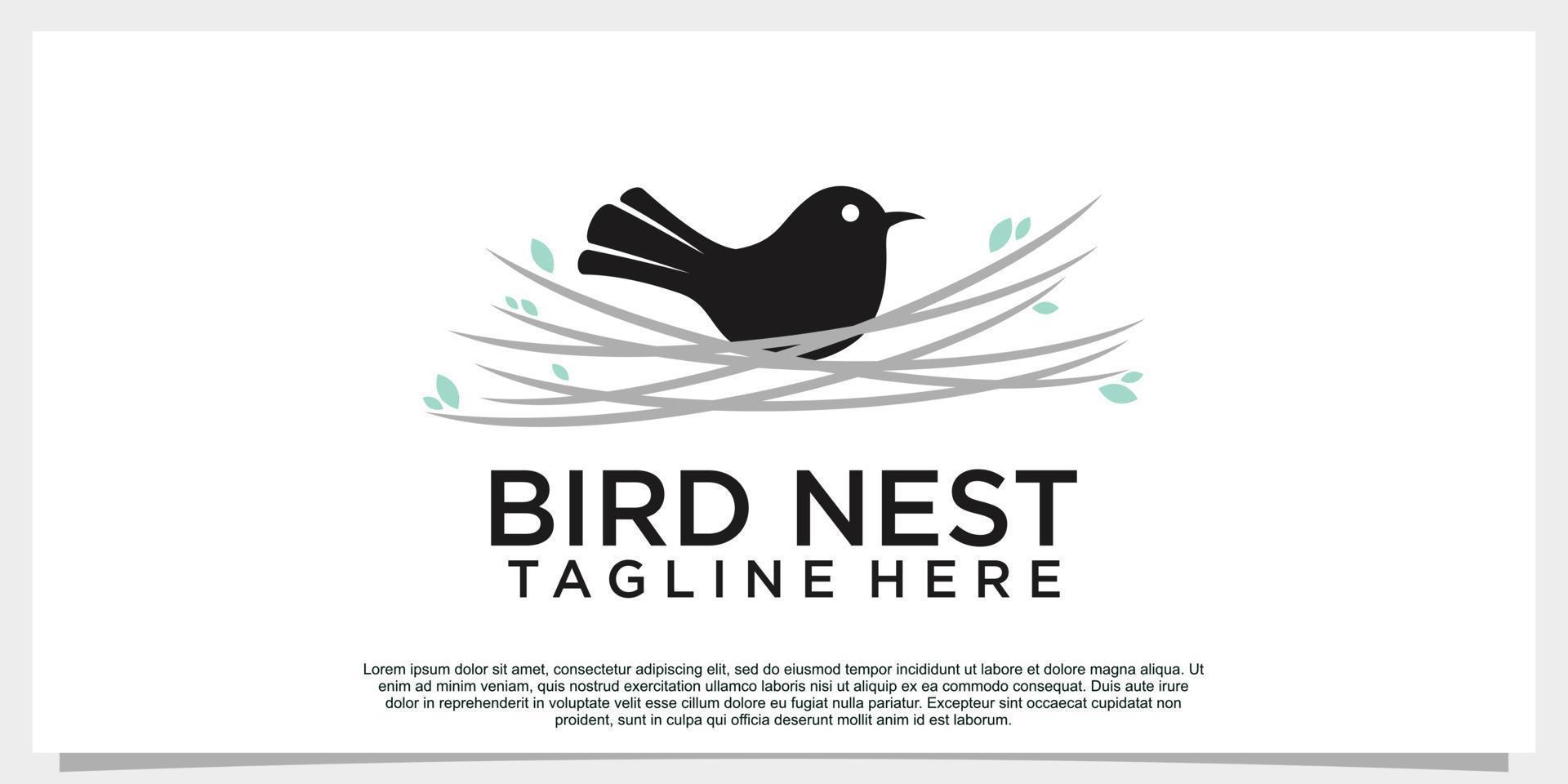 birds nest logo design vector with creative concept