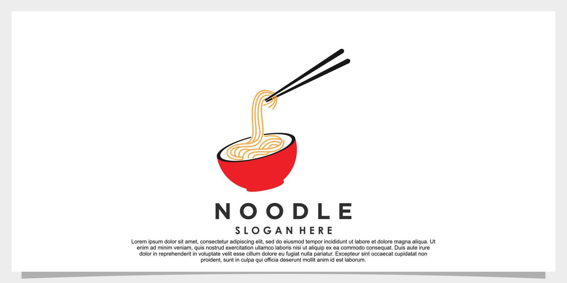 noodle ramen logo design vector with creative concept