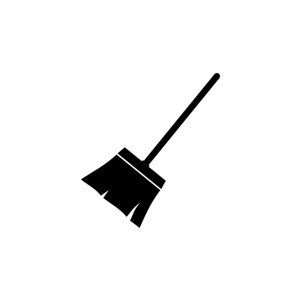 black broom icon vector