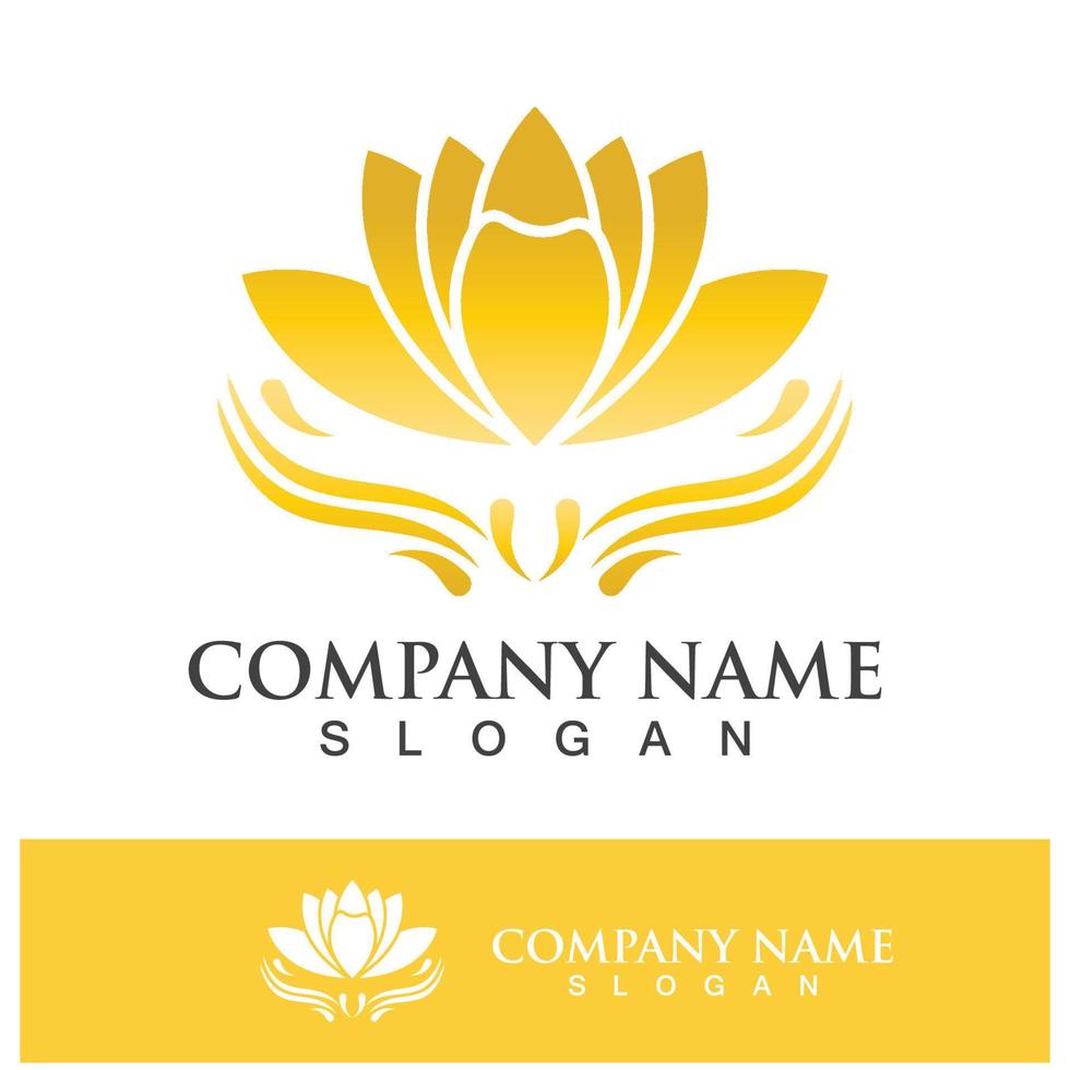 lotus flower logo design vector illustration