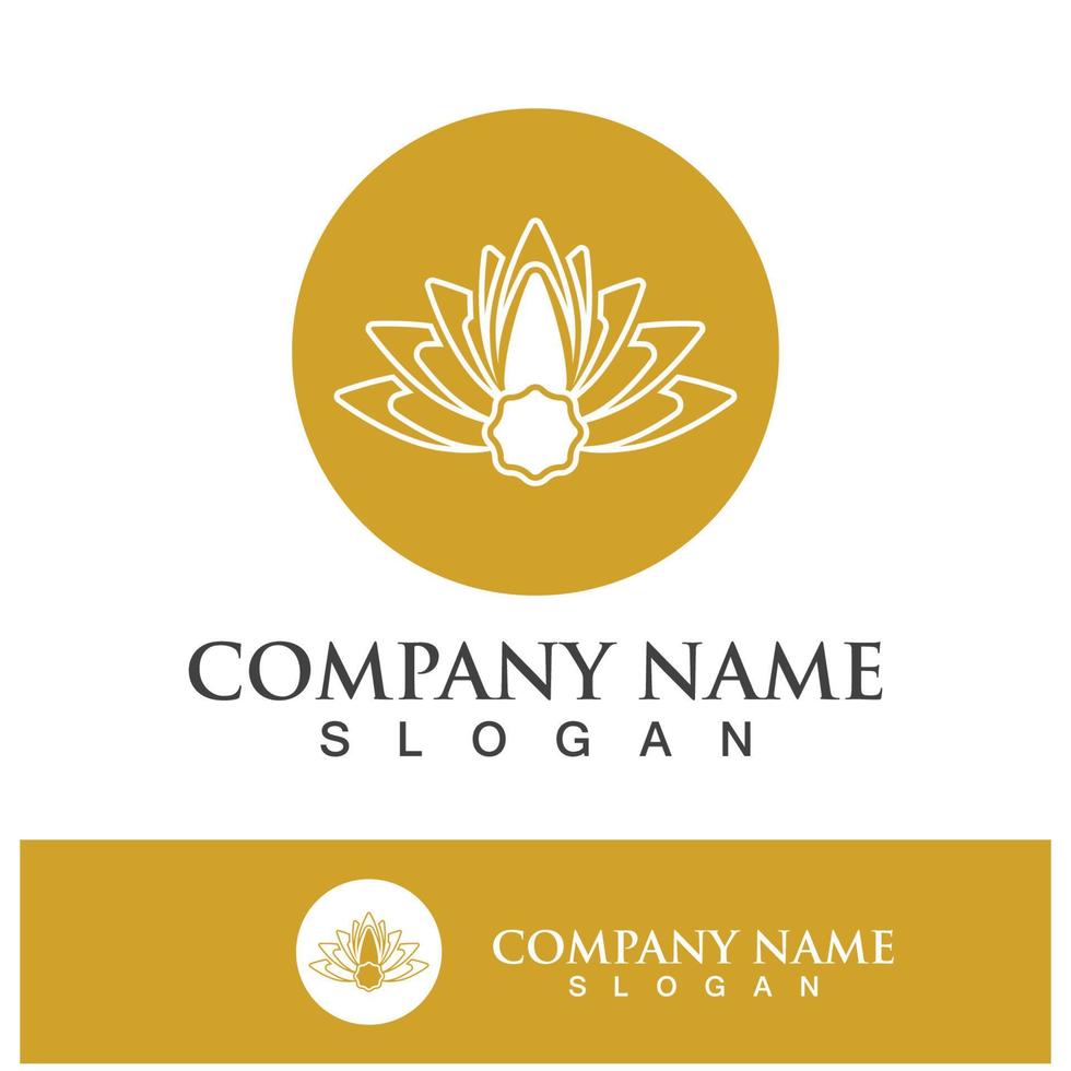 lotus flower logo design vector illustration