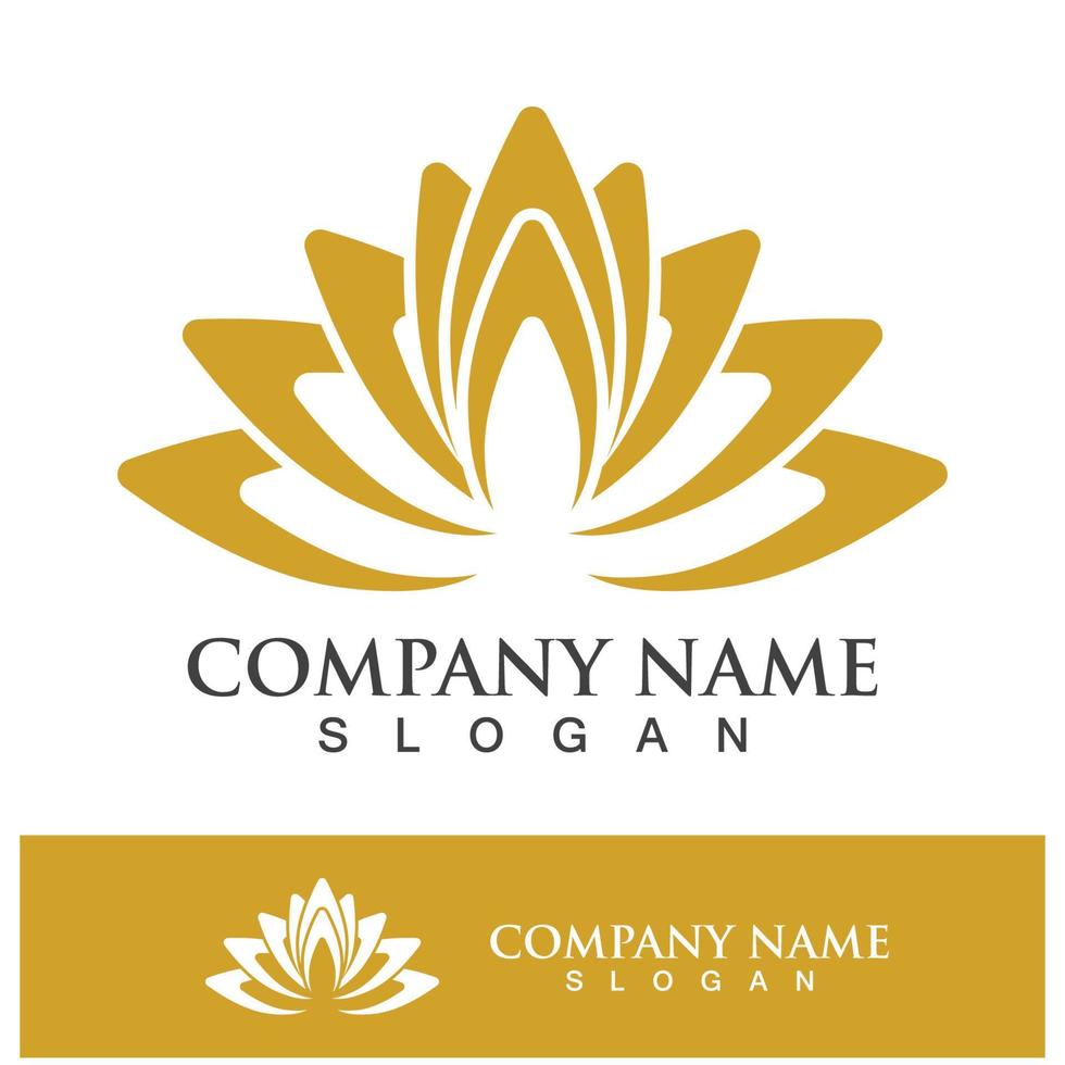lotus flower logo design vector illustration