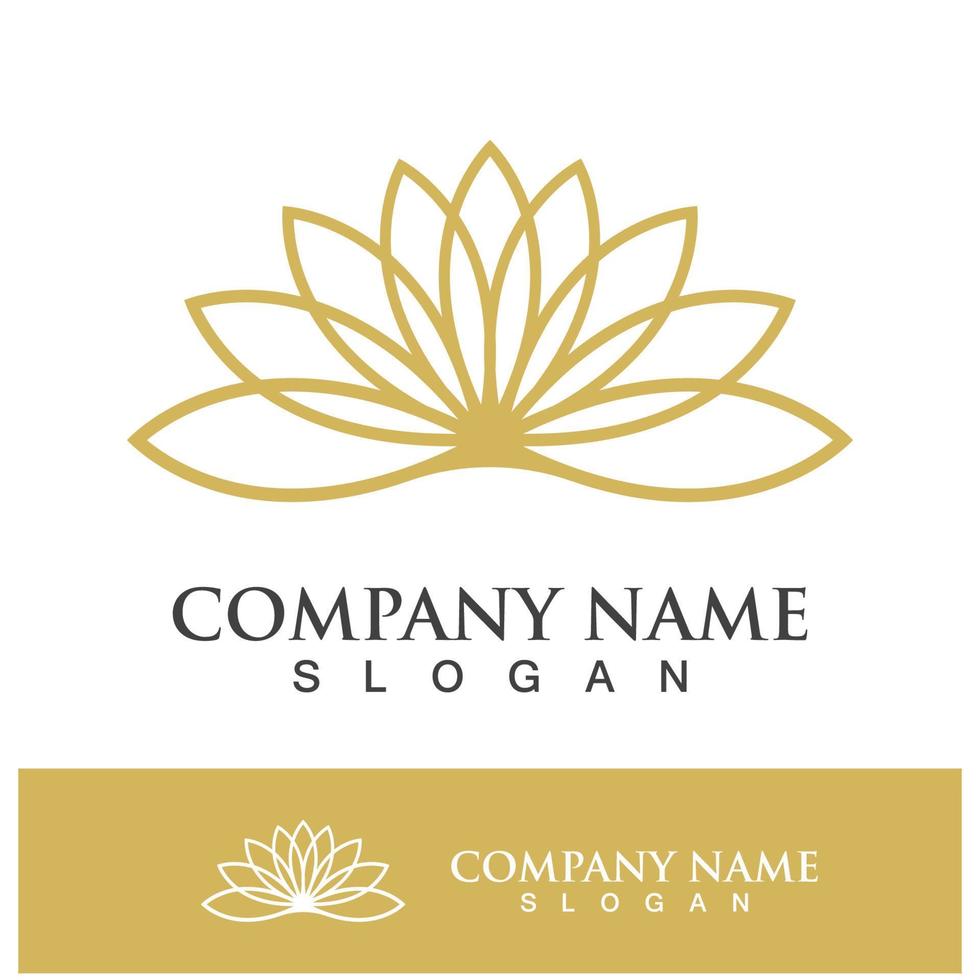 lotus flower logo design vector illustration