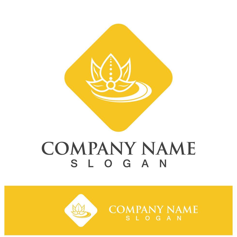 lotus flower logo design vector illustration