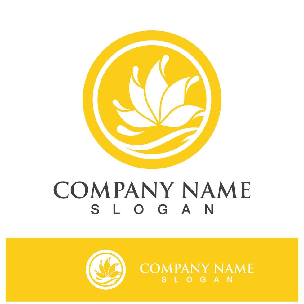 lotus flower logo design vector illustration