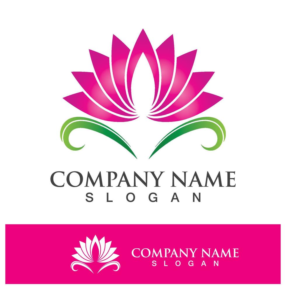 lotus flower logo design vector illustration