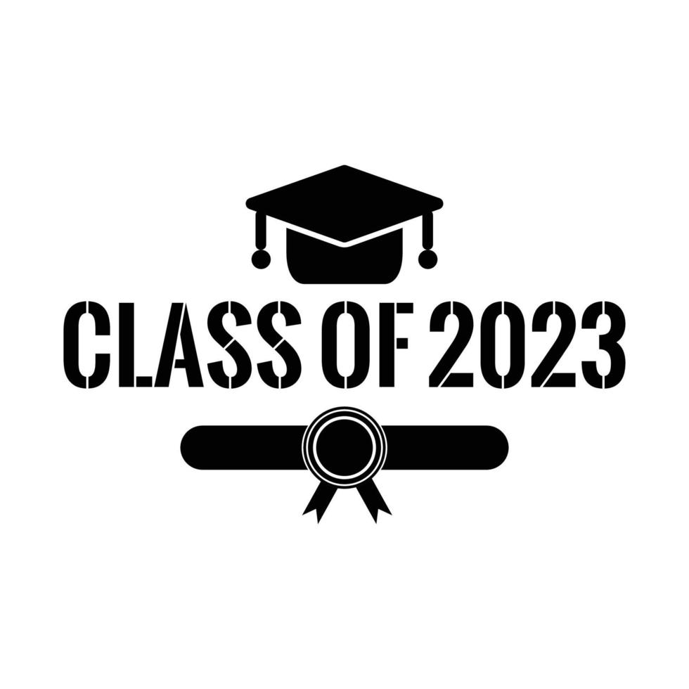 Class of 2023. Graduation banner for high school, college graduate. Class of 2022 to congratulate young graduates on graduation vector