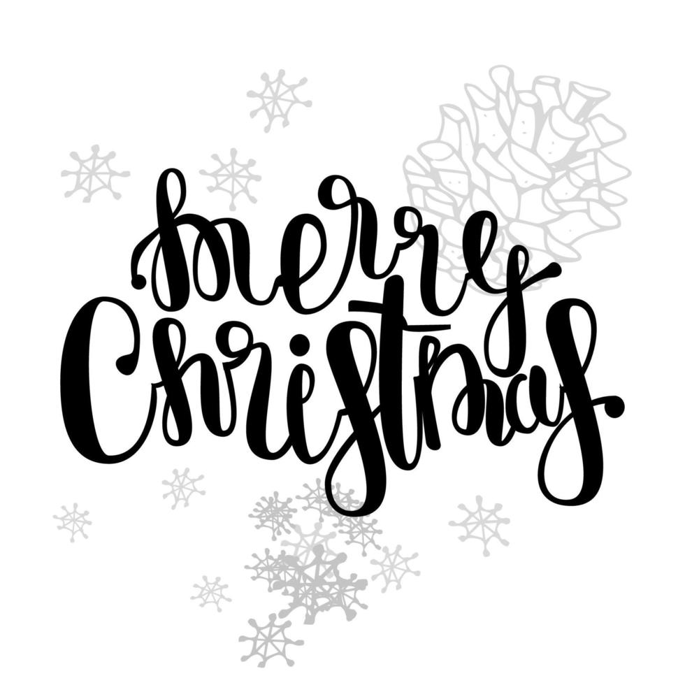 Merry Christmas vector text Calligraphic Lettering design card template. Creative typography for Holiday Greeting Gift Poster. Calligraphy Font style Banner.