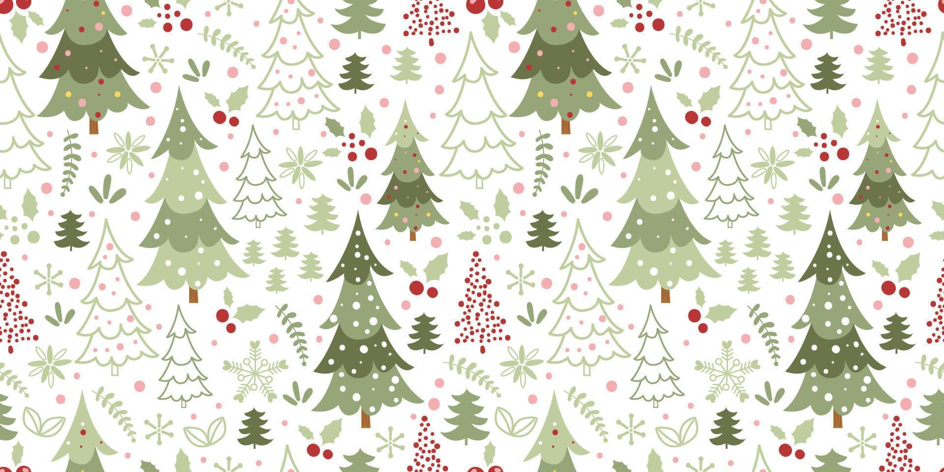 Winter and Christmas Themed Seamless Pattern vector