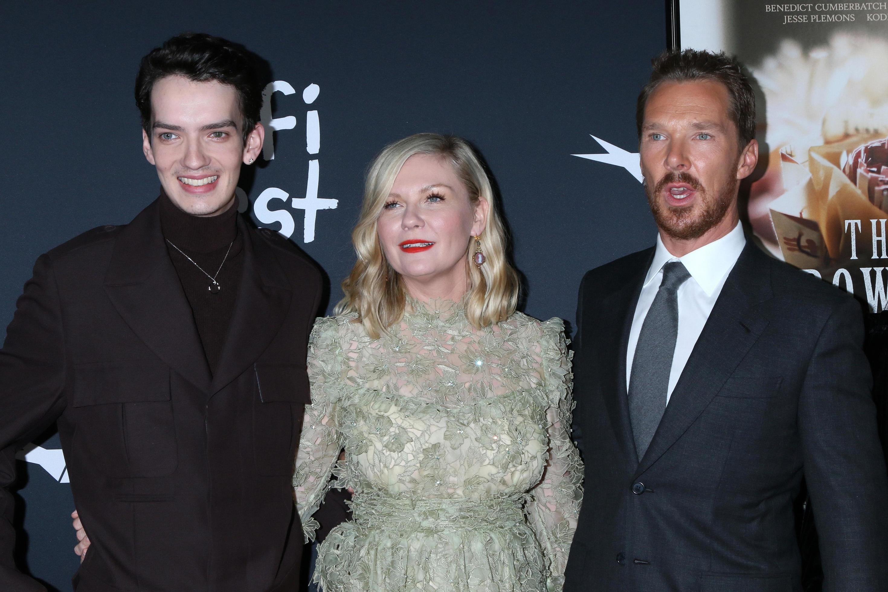LOS ANGELES NOV 11 Kodi SmitMcPhee, Kirsten Dunst, Benedict Cumberbatch at the AFI Fest