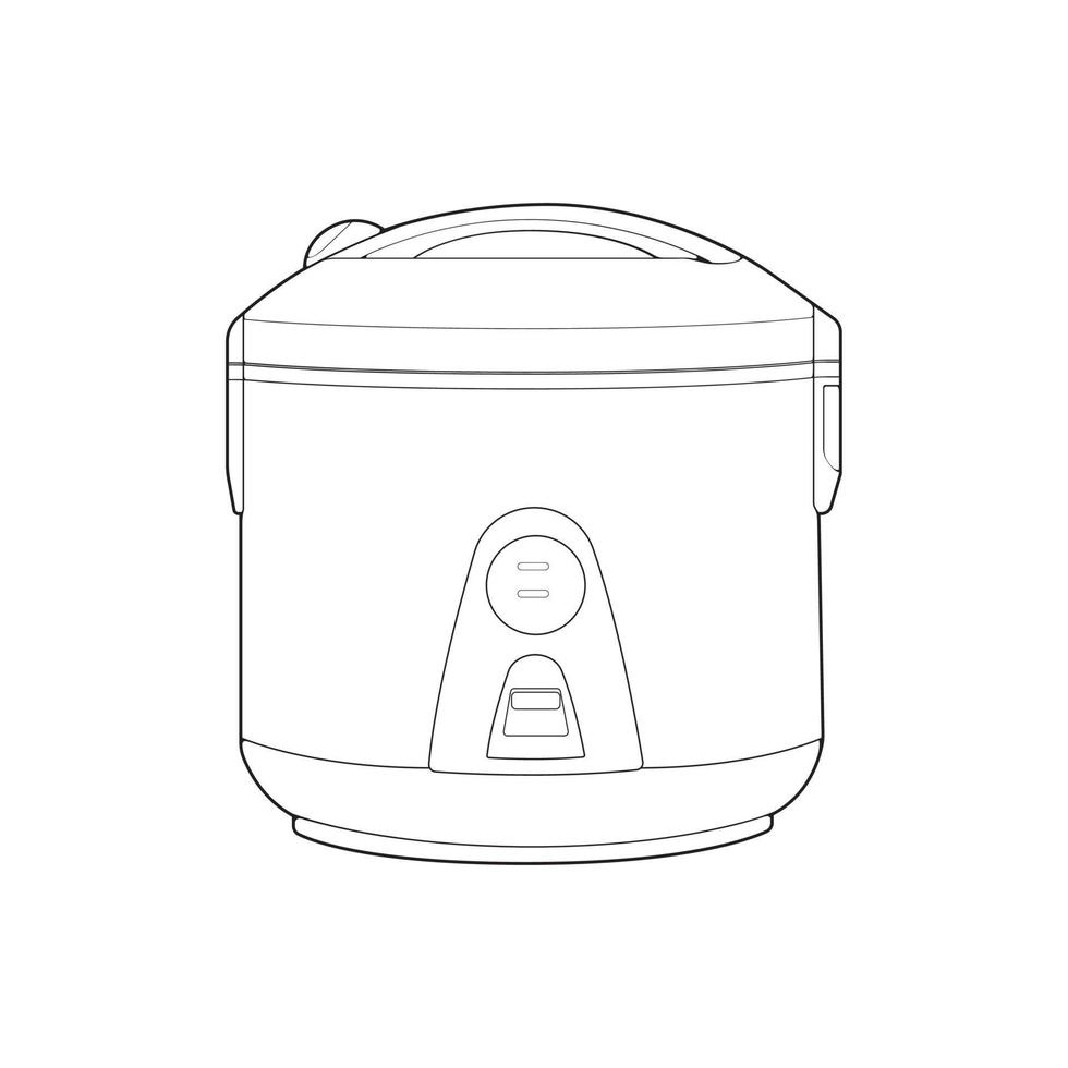 Rice cooker, magic jar, illustration vector, line art vector, outline art. vector